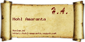 Hohl Amaranta névjegykártya